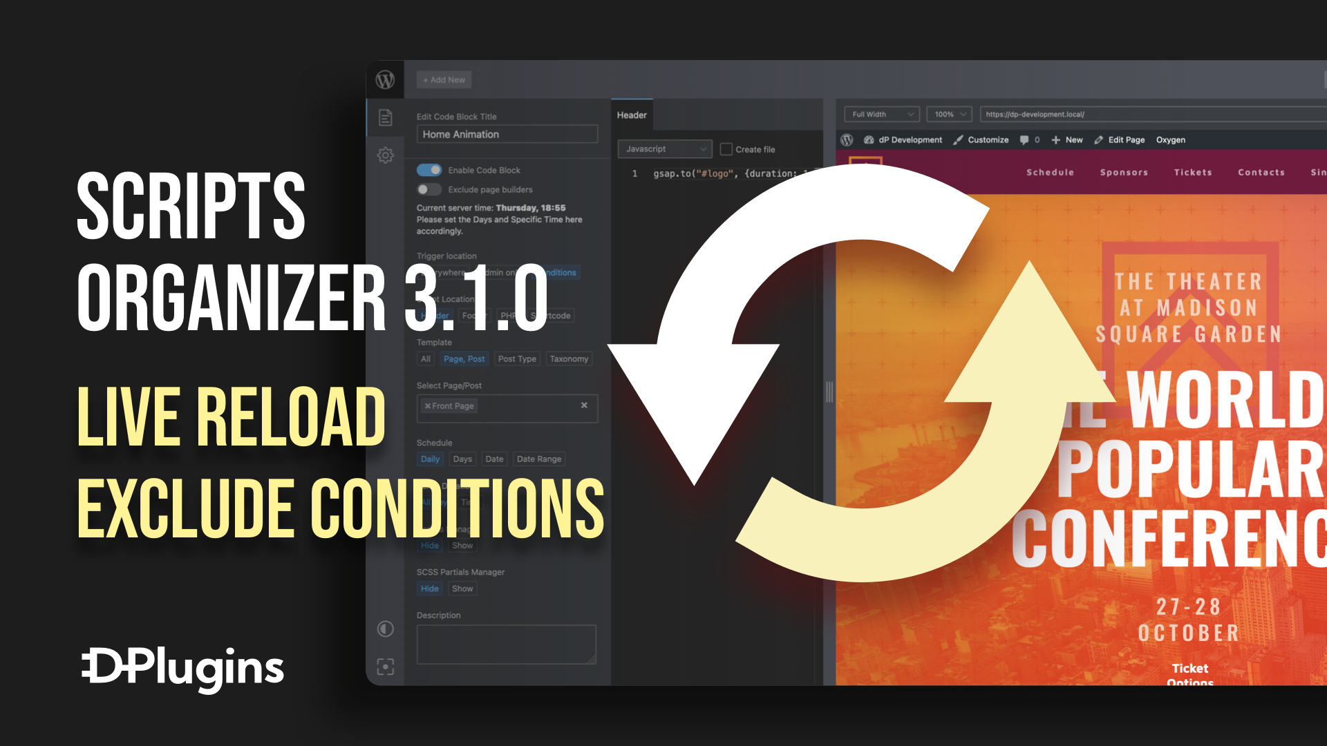 Scripts Organizer 3.1.0 Live preview and Exclude conditions