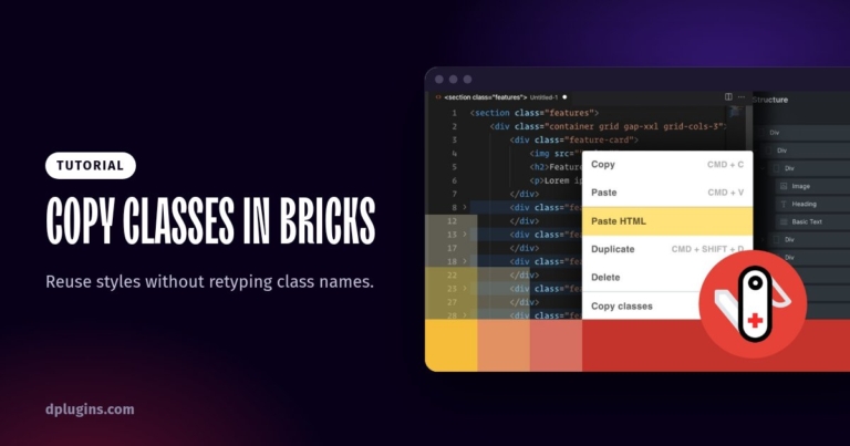 How to Copy and Paste Classes Between Elements in Bricks Builder