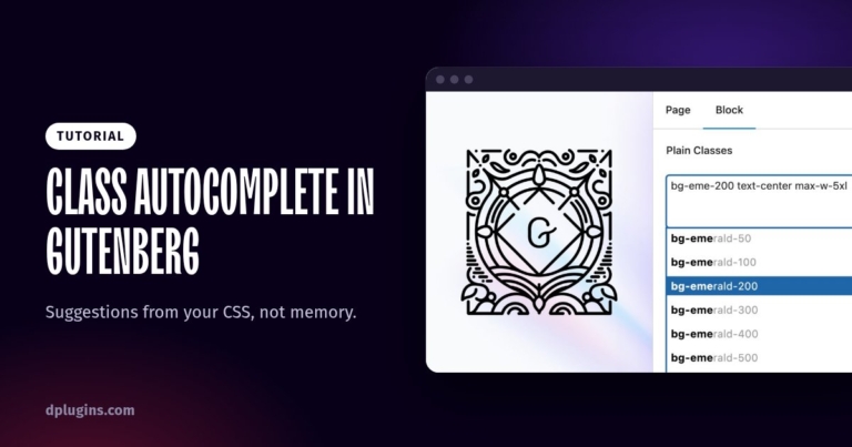 How to Get CSS Class Autocomplete in the Gutenberg Block Editor