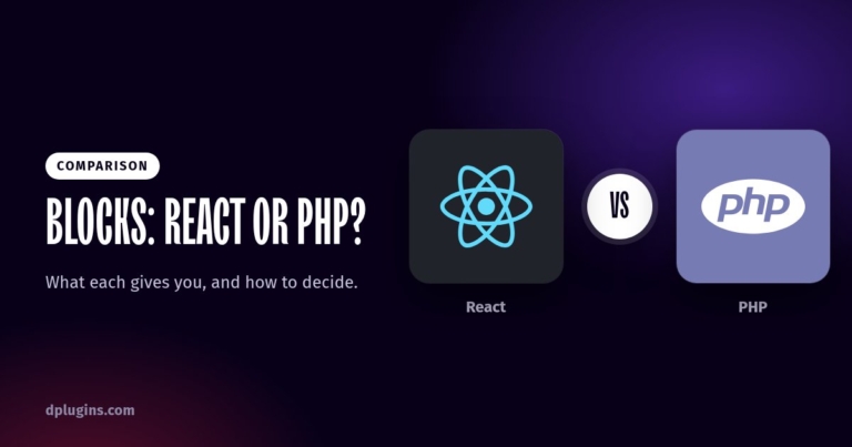 Custom Gutenberg Blocks: React or PHP?