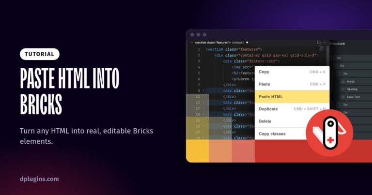 How to Paste HTML into Bricks Builder