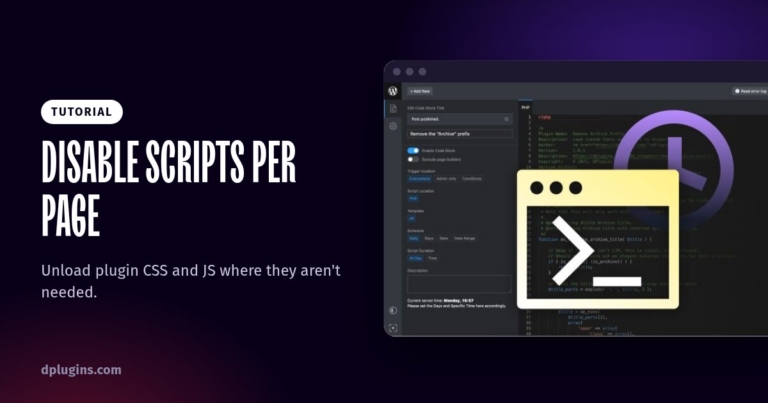How to Disable Scripts on Specific WordPress Pages